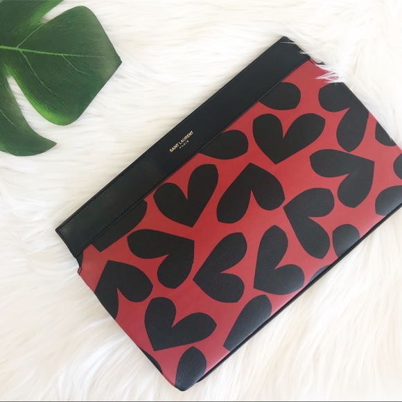 Saint Laurent Handbags - Saint Laurent Hearts Leather Clutch